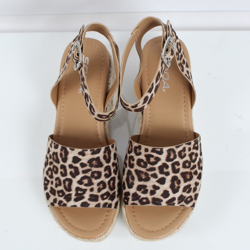 Oat Cheetah Open Toe Halter Ankle Strap Espadrille - Picture 4 of 5